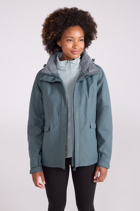 'Thunderstorm' Women's 3 in 1 Jacket Waterproof Inner Fleece Hooded Winter Coat Olive - Image 1