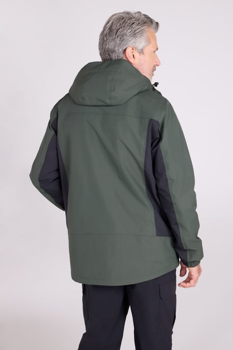 'Thunderstorm' Men's 3 in 1 Jacket Waterproof Inner Fleece Hooded Winter Coat Khaki - Image 5