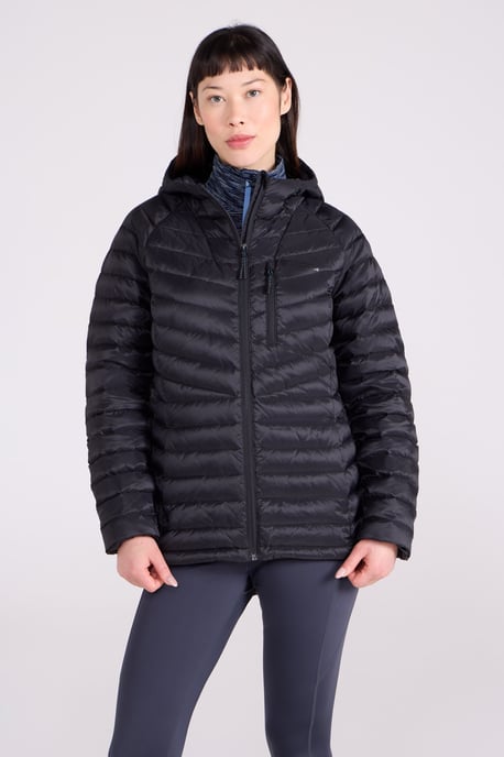 'Skyline' Women's Hydrophobic Down Jacket Water Resistant Hooded Winter Coat Black - Image 2