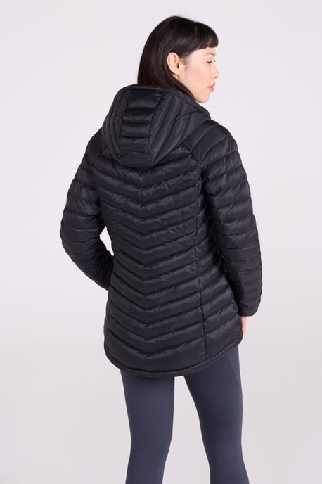 'Skyline' Women's Hydrophobic Down Jacket Water Resistant Hooded Winter Coat Black - Image 4