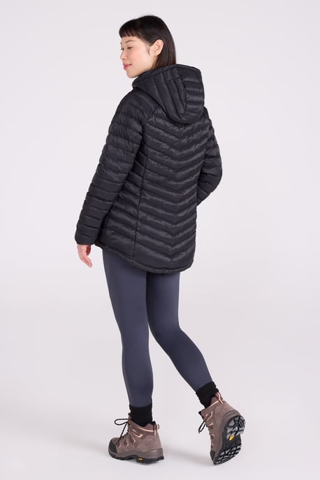 'Skyline' Women's Hydrophobic Down Jacket Water Resistant Hooded Winter Coat Black - Image 5