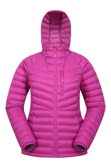 'Skyline' Women's Hydrophobic Down Jacket Water Resistant Hooded Winter Coat Purple - Image 2