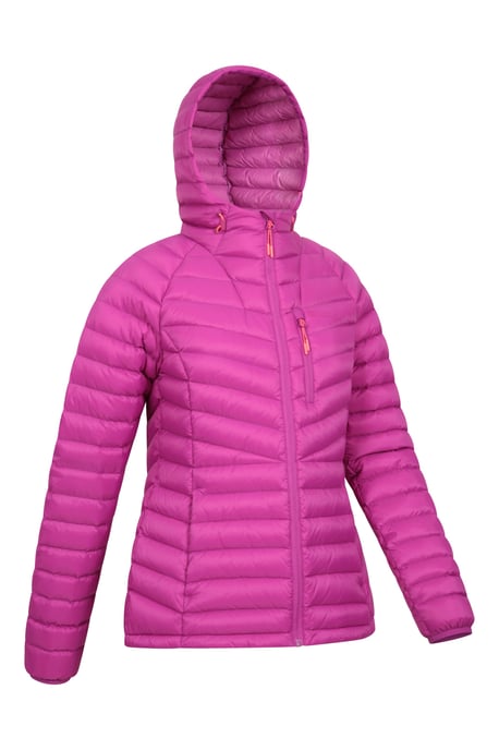 'Skyline' Women's Hydrophobic Down Jacket Water Resistant Hooded Winter Coat Purple - Image 3