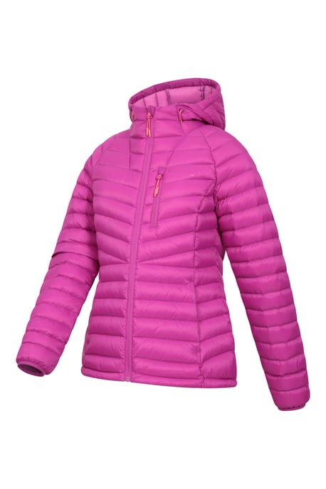 'Skyline' Women's Hydrophobic Down Jacket Water Resistant Hooded Winter Coat Purple - Image 5