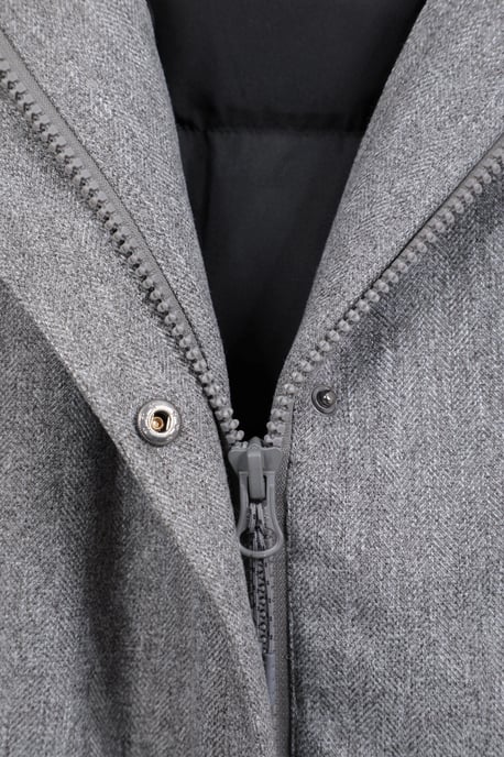 'Aurora' Women's Down Jacket Waterproof Faux Fur Hood Warm Full Zip Winter Coat Grey - Image 6