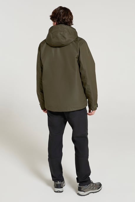 'Fell' Men's 3 in 1 Water Resistant Jacket Adjustable Hood Full Zip Winter Coat Forest Green - Image 3