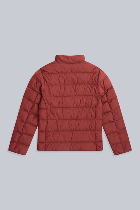 Men's Lightweight Down Jacket Water Resistant Zip Up Hooded Puffer Winter Coat Red - Image 6