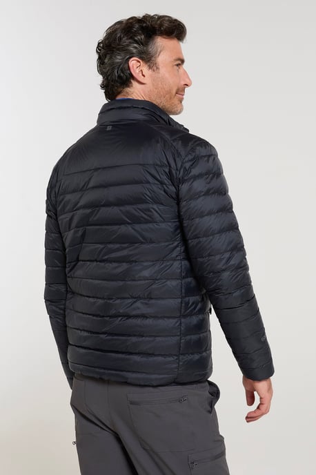 'Featherweight' Men's Down Jacket Water Resistant Puffer Full Zip Winter Coat Black - Image 3