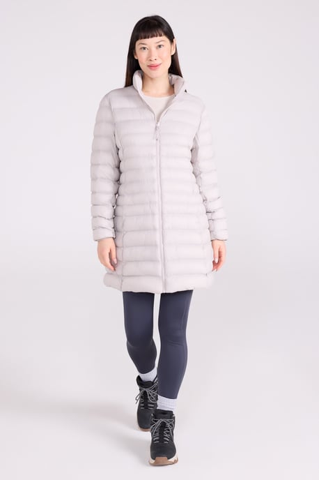 'Alaskan' Women's 3 In 1 Long Jacket with Adjustable Hood Waterproof Coat Ecru - Image 4
