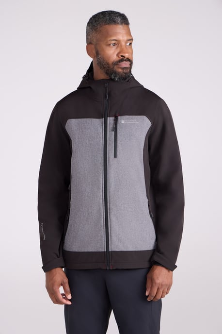 'Illuminate II' Men's Softshell Jacket Water Resistant Windproof Coat Dark Grey - Image 1