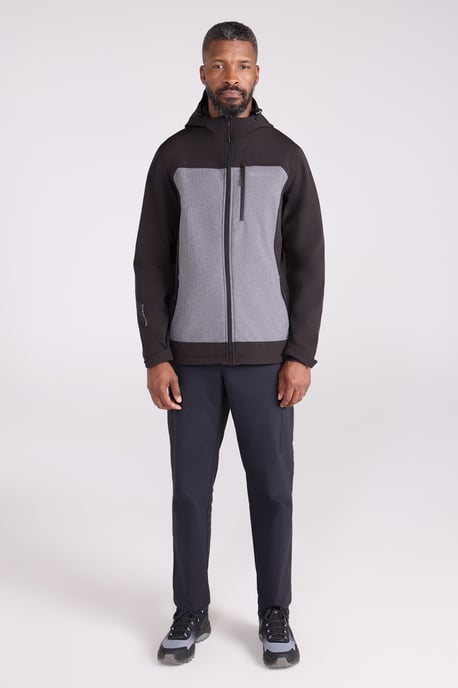 'Illuminate II' Men's Softshell Jacket Water Resistant Windproof Coat Dark Grey - Image 2