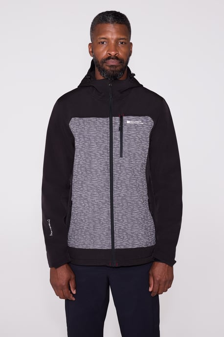 'Illuminate II' Men's Softshell Jacket Water Resistant Windproof Coat Dark Grey - Image 4