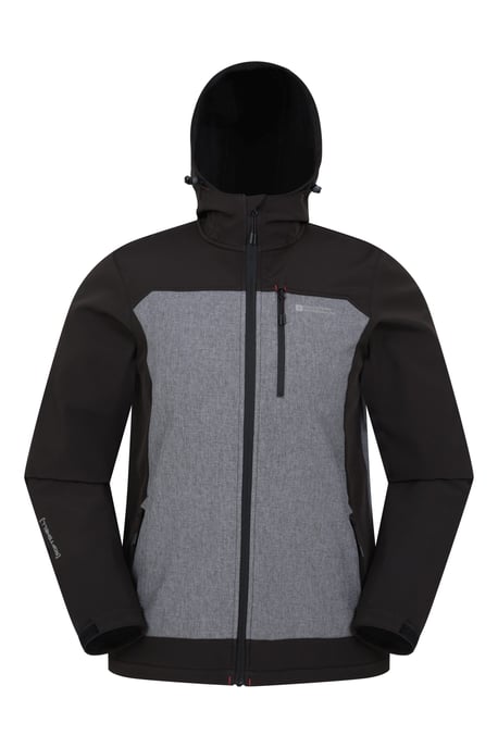 'Illuminate II' Men's Softshell Jacket Water Resistant Windproof Coat Dark Grey - Image 6