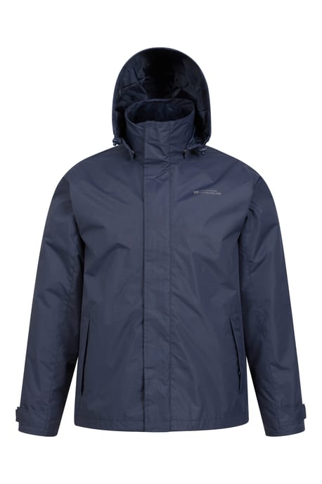 'Fell' Men's 3 in 1 Water Resistant Jacket Adjustable Hood Full Zip Winter Coat Navy - Image 6
