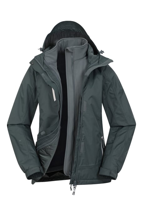 'Bracken' Women's Extreme 3 in 1 Waterproof Jacket Warm Inner Fleece Winter Coat Khaki - Image 6