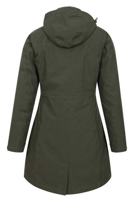 'Alaskan' Women's 3 In 1 Long Jacket with Adjustable Hood Waterproof Coat Khaki - Image 4