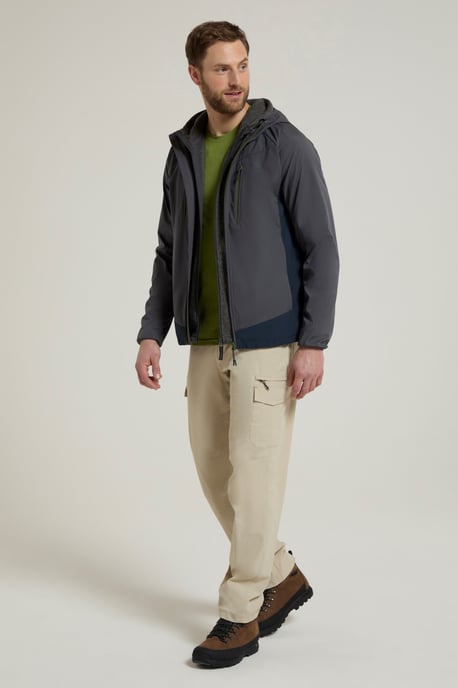 'Ambit' Men's Softshell Jacket Water Resistant Windproof Coat Dark Grey - Image 2