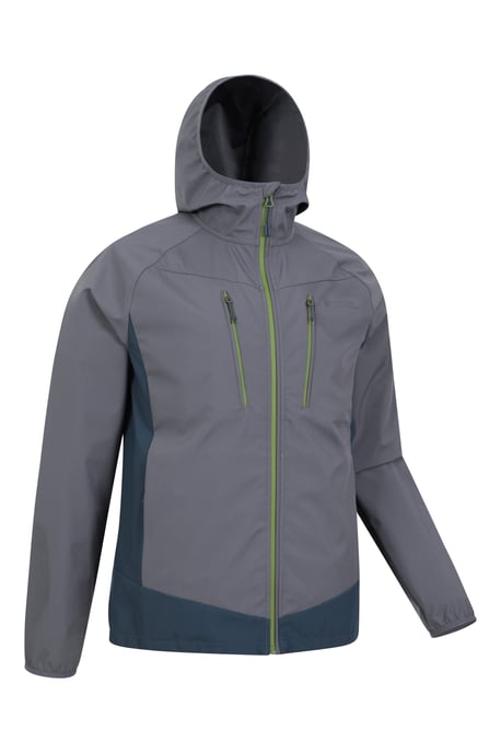 'Ambit' Men's Softshell Jacket Water Resistant Windproof Coat Dark Grey - Image 6