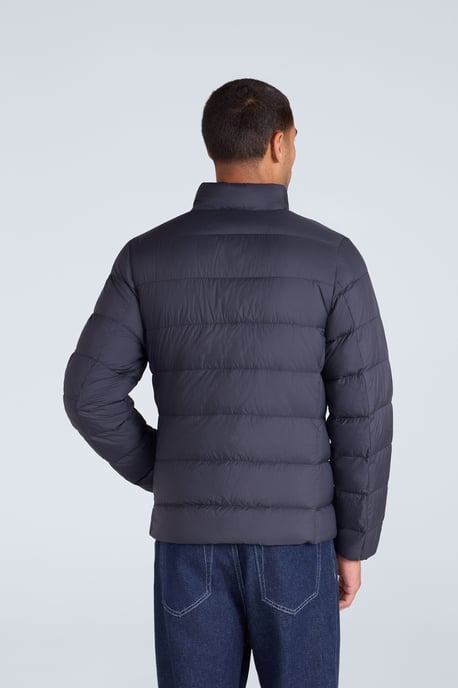 Men's Lightweight Down Jacket Water Resistant Zip Up Hooded Puffer Winter Coat Black - Image 3