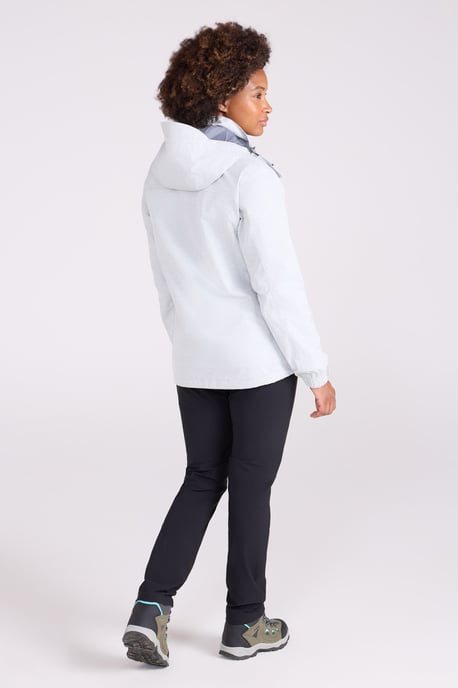 'Bracken' Women's Melange 3 in 1 Jacket Waterproof Hooded Full Zip Winter Coat White - Image 6