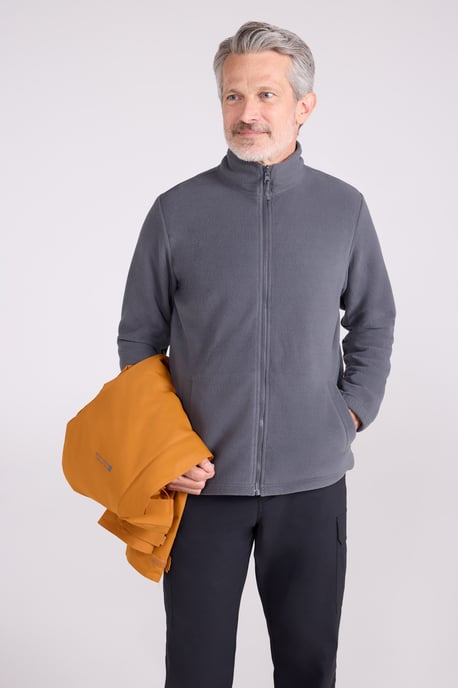 'Fell' Men's 3 in 1 Water Resistant Jacket Adjustable Hood Full Zip Winter Coat Orange - Image 6