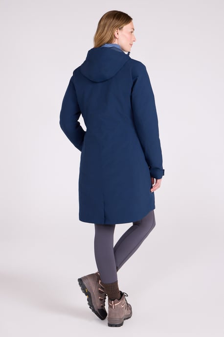 'Alaskan' Women's 3 In 1 Long Jacket with Adjustable Hood Waterproof Coat Dark Blue - Image 5