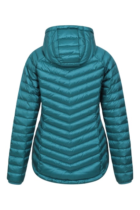 'Skyline' Women's Hydrophobic Down Jacket Water Resistant Hooded Winter Coat Teal - Image 4