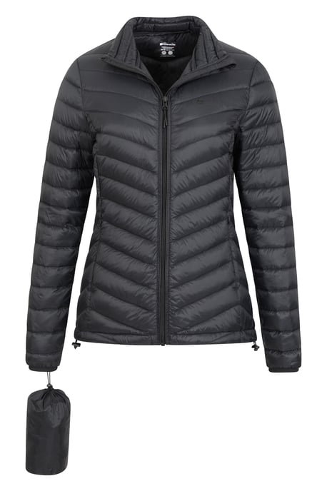 Women's Featherweight Down Jacket Water Resistant Full Zip Puffer Winter Coat Black - Image 6