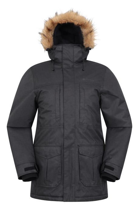 'Gorge' Men's Long Jacket Waterproof Breathable Warm Comfy Coat Black - Image 5