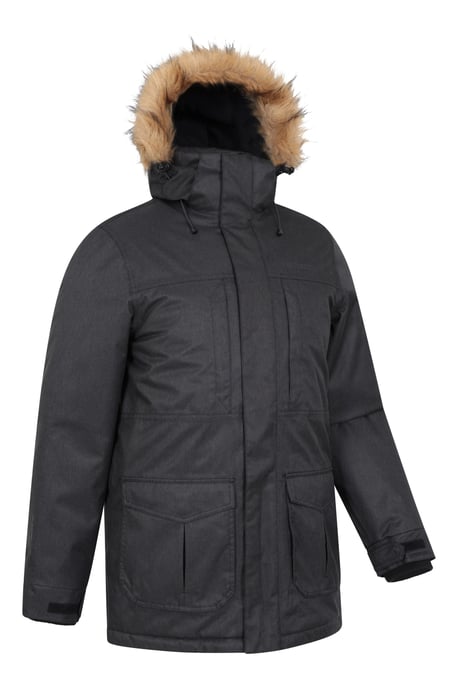 'Gorge' Men's Long Jacket Waterproof Breathable Warm Comfy Coat Black - Image 6