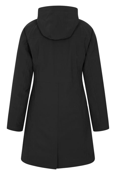 'Alaskan' Women's 3 In 1 Long Jacket with Adjustable Hood Waterproof Coat Black - Image 5