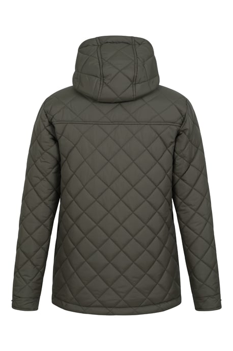 'Nebraskan' Women's Borg Gilet Warm Hooded Water Resistant Winter 3 In 1 Jacket Khaki - Image 4