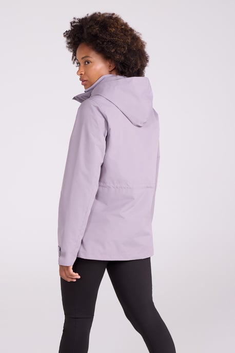 'Fell' Women's 3 in 1 Jacket Water Resistant Inner Fleece Hooded Rain Jacket Purple - Image 4