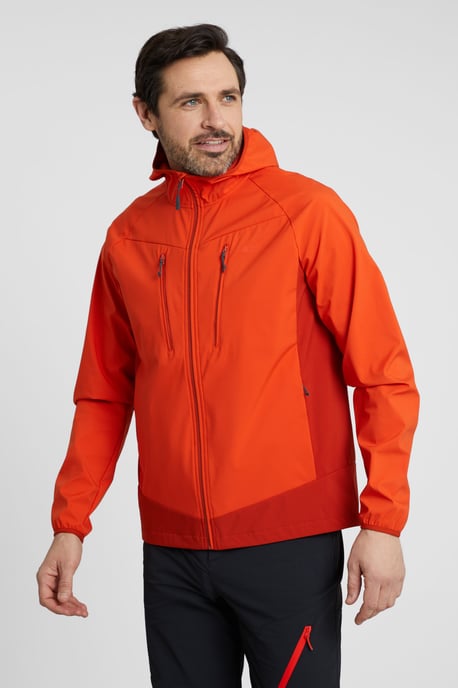 'Ambit' Men's Softshell Jacket Water Resistant Windproof Coat Orange - Image 2