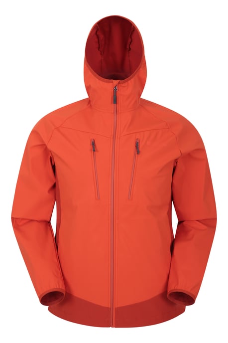 'Ambit' Men's Softshell Jacket Water Resistant Windproof Coat Orange - Image 4