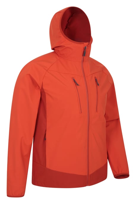 'Ambit' Men's Softshell Jacket Water Resistant Windproof Coat Orange - Image 5