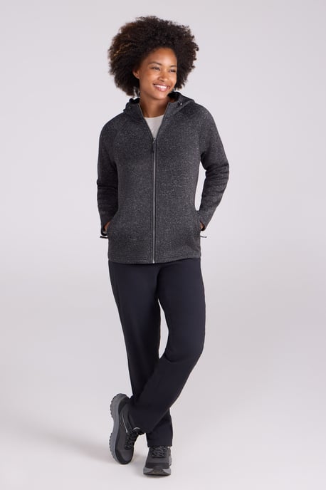 'Nevis Women's Fleece Jacket with Pockets Full Zip Base Layer Dark Grey - Image 2