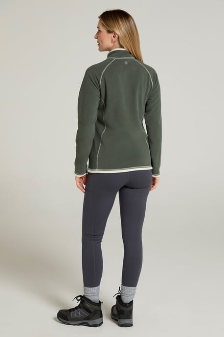 'Montana' Women's Microfleece Jacket Half Zip Breathable Quick Dry Sweater Dark Green - Image 3