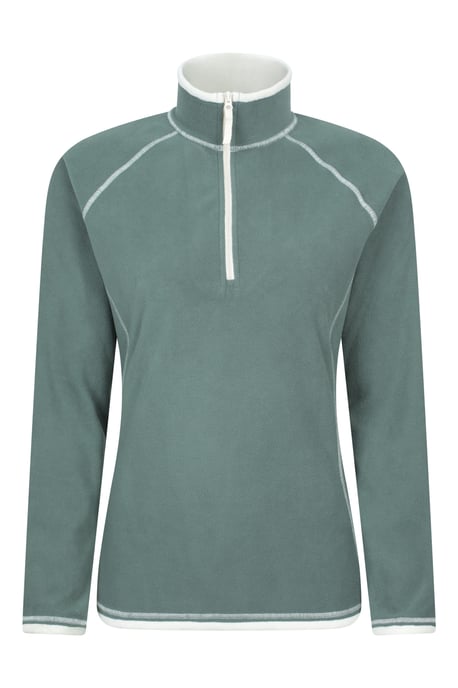 'Montana' Women's Microfleece Jacket Half Zip Breathable Quick Dry Sweater Dark Green - Image 5