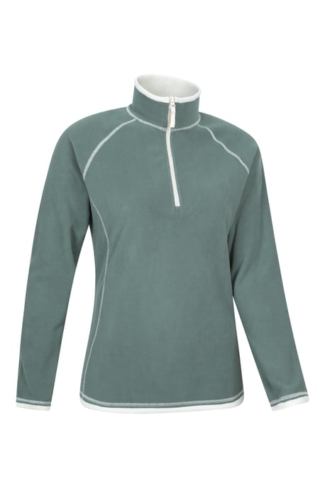 'Montana' Women's Microfleece Jacket Half Zip Breathable Quick Dry Sweater Dark Green - Image 6