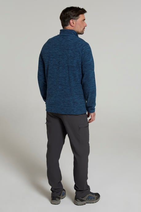 'Snowdon' Men's Fleece Top Half Zip Breathable Quick Dry Sweater Indigo Blue - Image 3