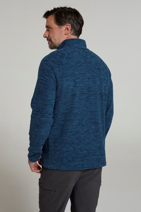 'Snowdon' Men's Fleece Top Half Zip Breathable Quick Dry Sweater Indigo Blue - Image 4