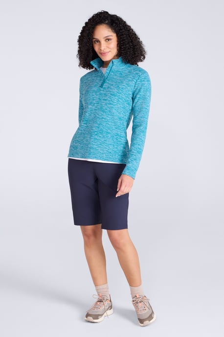 'Snowdon' Women's Fleece Top Half Zip Breathable Quick Dry Sweater Teal - Image 2