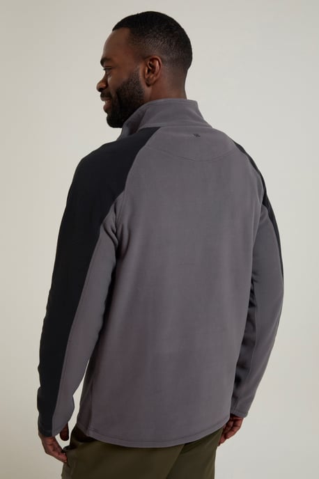 'Ashbourne' Men's Fleece Jacket Half Zip Mid Layer Sweater Dark Grey - Image 3
