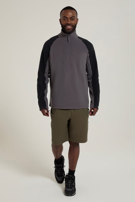 'Ashbourne' Men's Fleece Jacket Half Zip Mid Layer Sweater Dark Grey - Image 4