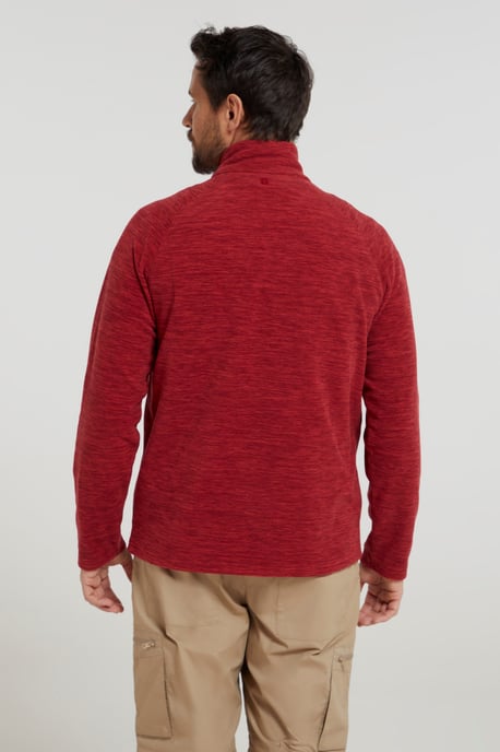 'Snowdon' Men's Fleece Top Half Zip Breathable Quick Dry Sweater Dark Red - Image 3