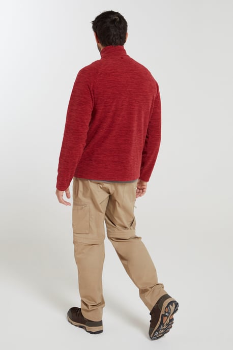 'Snowdon' Men's Fleece Top Half Zip Breathable Quick Dry Sweater Dark Red - Image 5