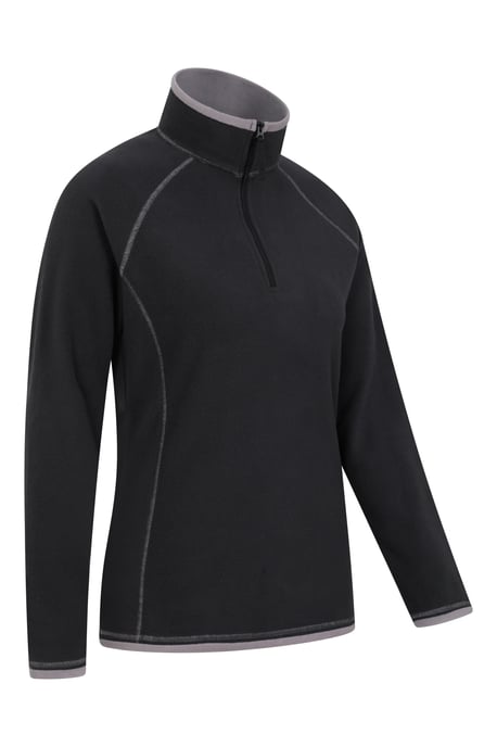 'Montana' Women's Microfleece Jacket Half Zip Breathable Quick Dry Sweater Black - Image 2