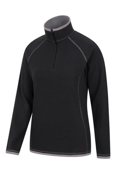 'Montana' Women's Microfleece Jacket Half Zip Breathable Quick Dry Sweater Black - Image 3