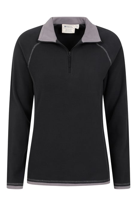 'Montana' Women's Microfleece Jacket Half Zip Breathable Quick Dry Sweater Black - Image 4